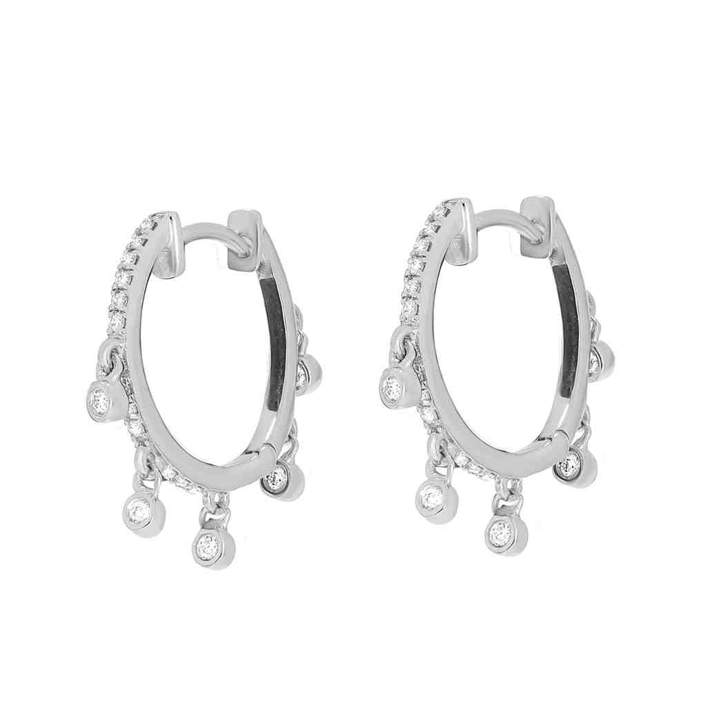 Bezel Huggie Hoop Earring ER21669A15MM